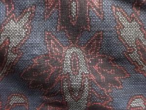 アンティーク　花更紗模様織り出し本場泥大島紬着物(5マルキ)